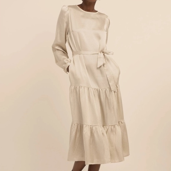 FRNCH Like New Adda Midi Dress, Tiered, Ruffled, Prairie‎ Style, size Large - Picture 3 of 13